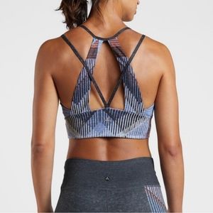 prAna women's quartzite Sports Bra crop top, size Small- blue sangria